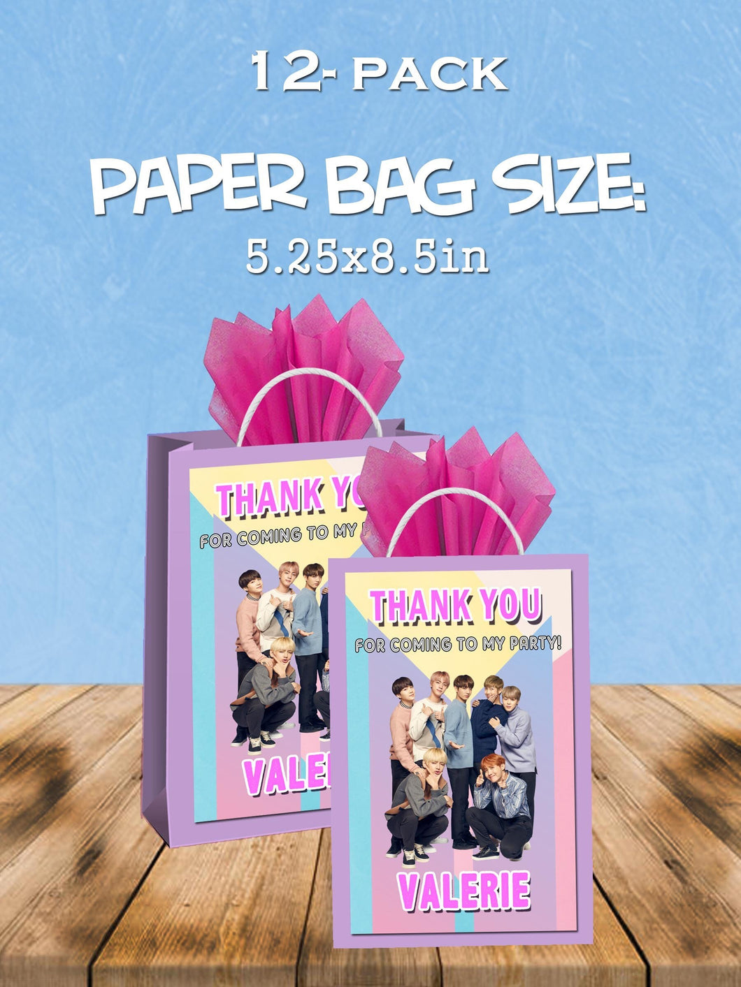 BTS favor bags - gift bags - candy bags - 12pack
