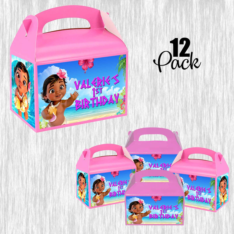 Baby Moana Small Gable box - favor box - 4.5x3in - 12pack