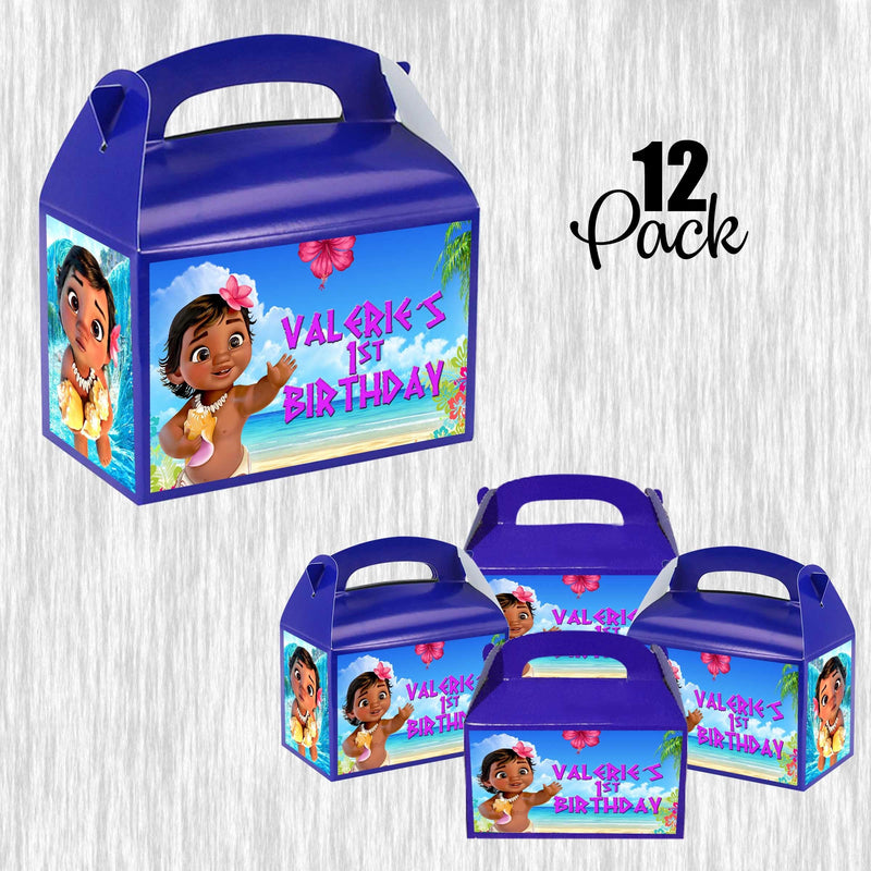 Baby Moana Small Gable box - favor box - 4.5x3in - 12pack