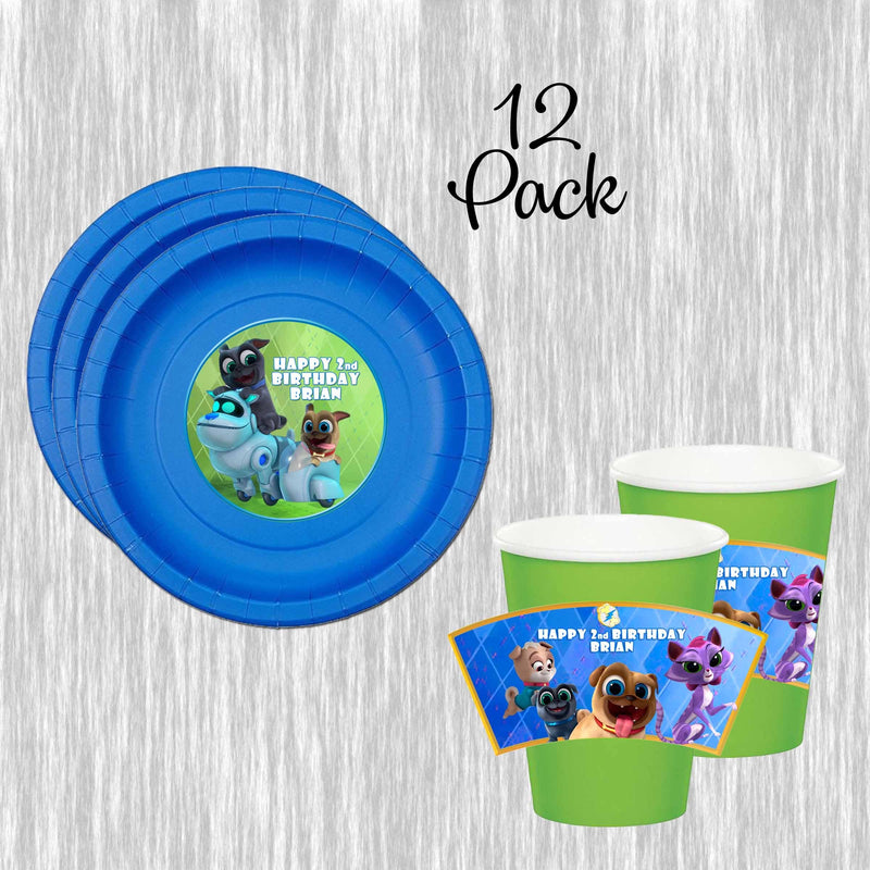 Puppy dog pals paper plates, cups and napkins - 12pack