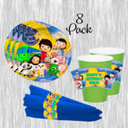 cup-plate- napkin / royal blue