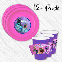 Load image into Gallery viewer, Puppy dog pals paper plates, cups and napkins - 12pack
