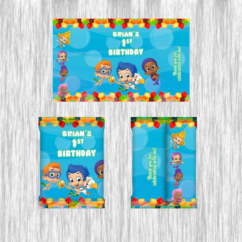 Bubble guppies customized Fruit Snack - 12Pack - Ready  for Favors!