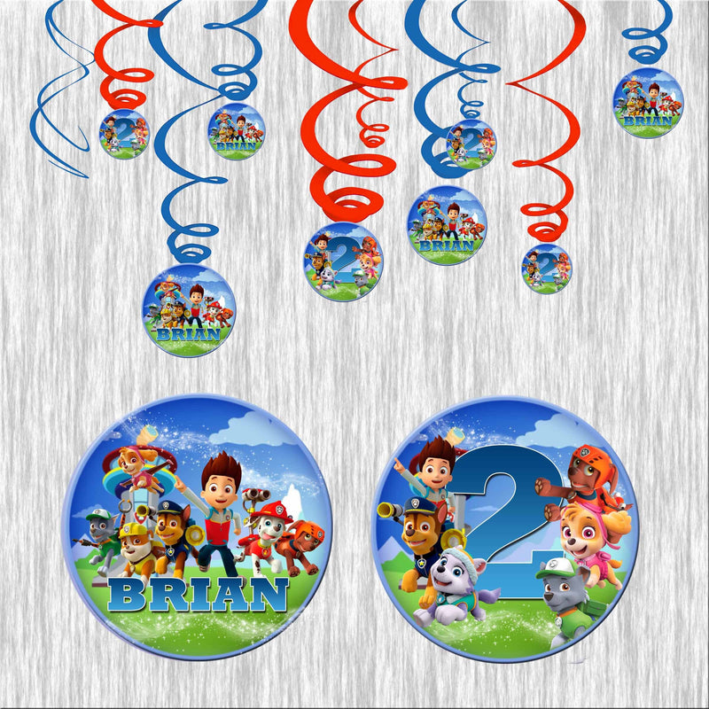 Paw Patrol Swirl Decoration- 12ct