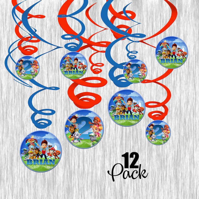 Paw Patrol Swirl Decoration- 12ct