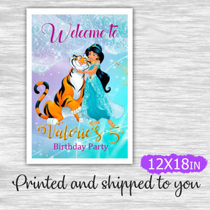 Jasmine & Rajah welcome sign - printed and shipped