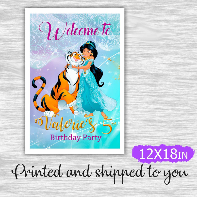 Jasmine & Rajah welcome sign - printed and shipped