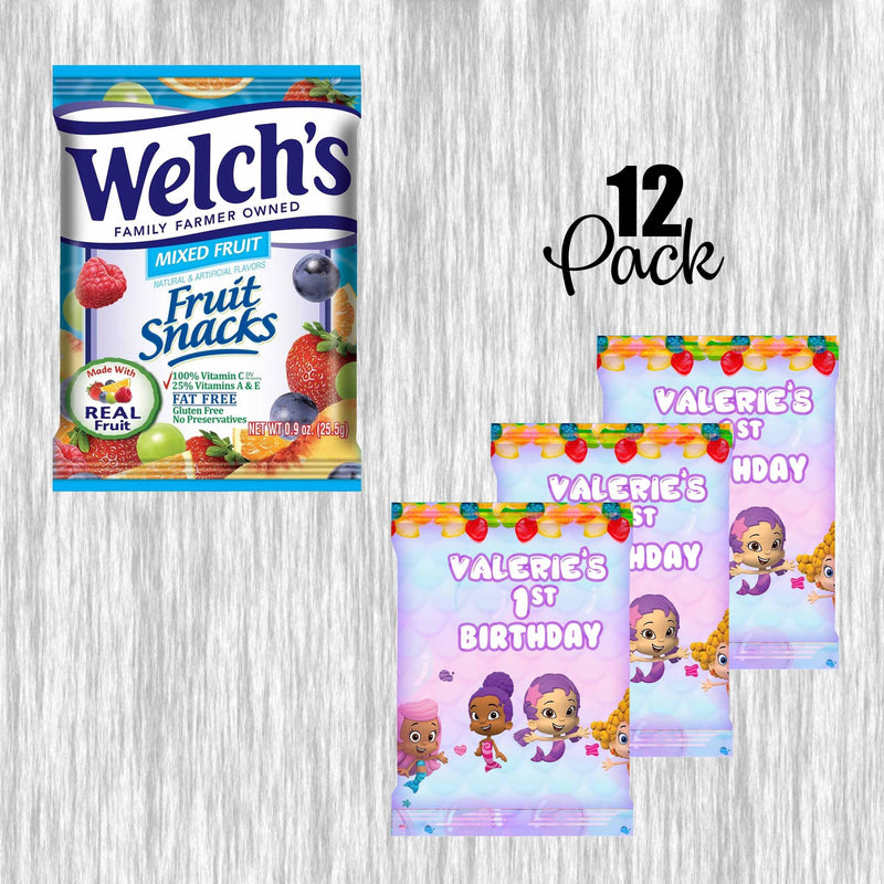 Bubble guppies customized Fruit Snack - 12Pack - Ready  for Favors!