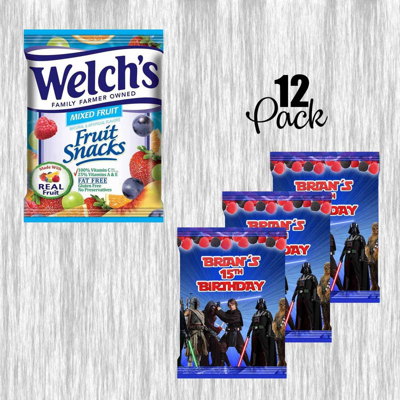 Star Wars customized Fruit Snack - 12Pack - Ready  for Favors!