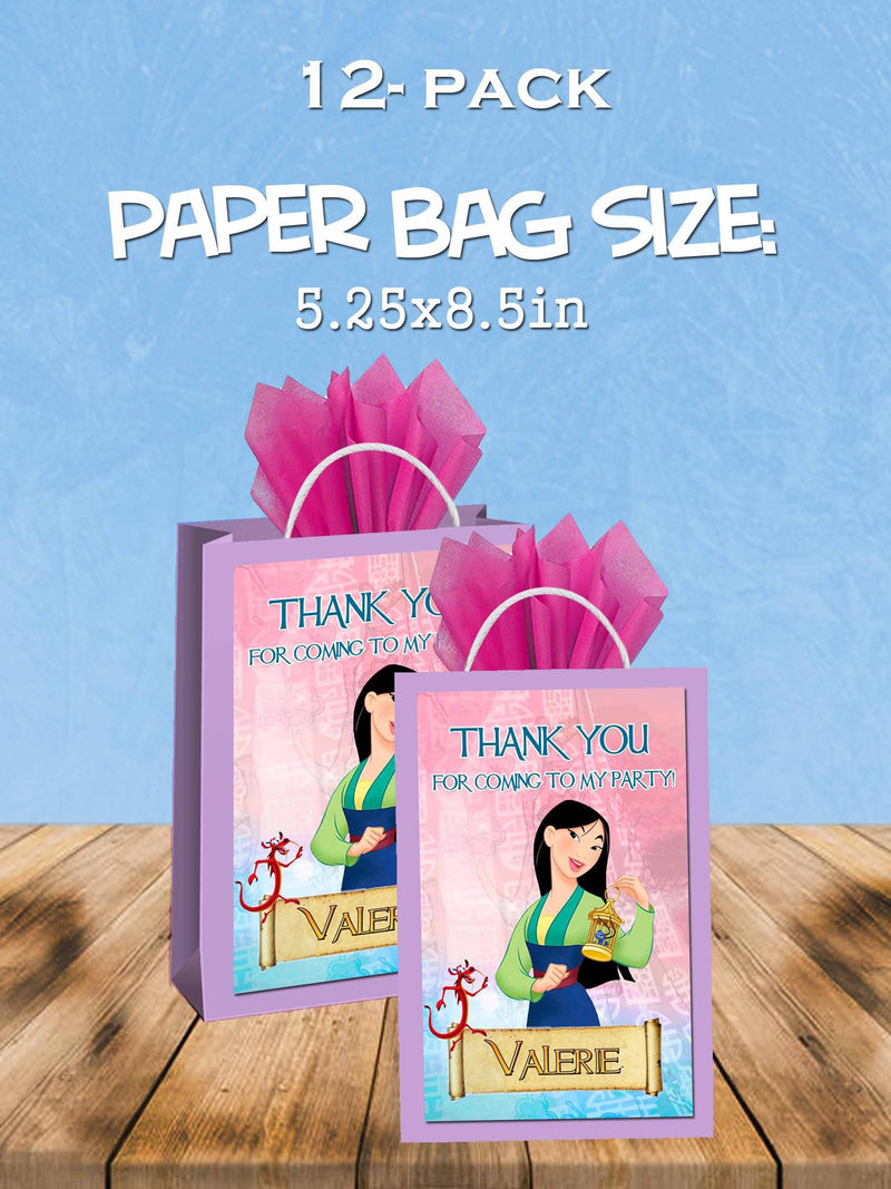 Mulan favor bags - gift bags - candy bags - 12pack