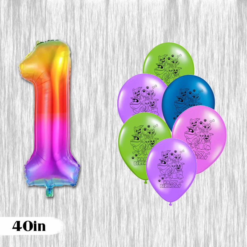 Puppy Dog Pals foil number balloon with 12 latex Balloons - 11in