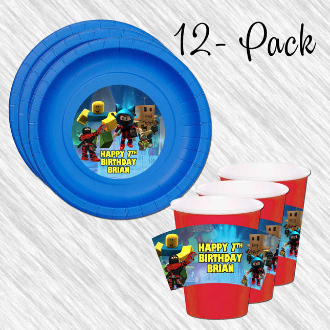 Roblox paper plates and cups - 12pack