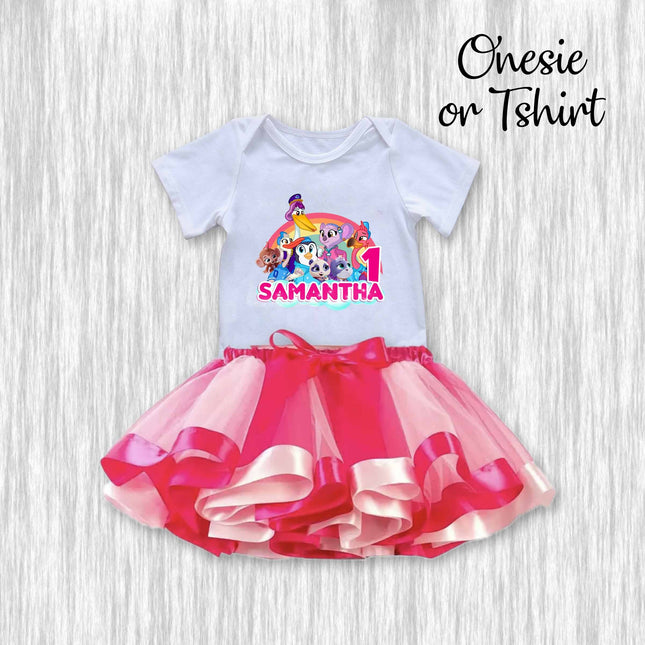 TOTS Birthday Girl outfit - Tutu / tshirt or onesie. Style #2