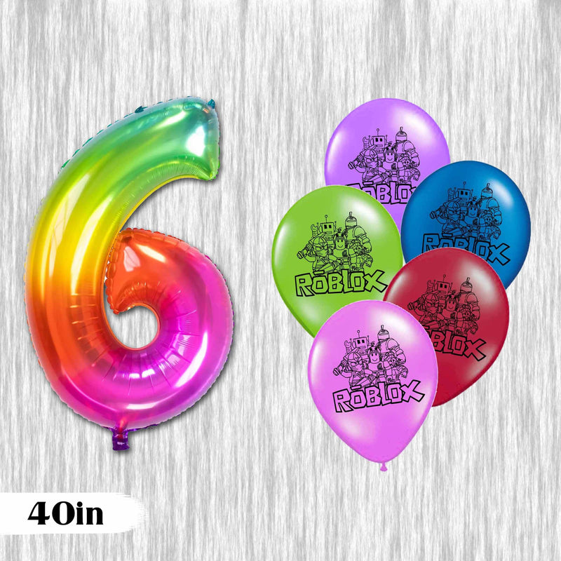 Roblox latex Balloons with foil giant number balloon - 12Pack