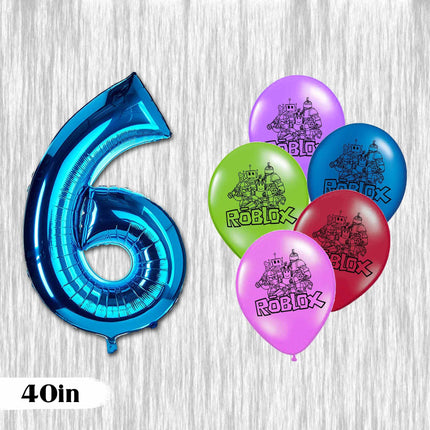 Roblox latex Balloons with foil giant number balloon - 12Pack