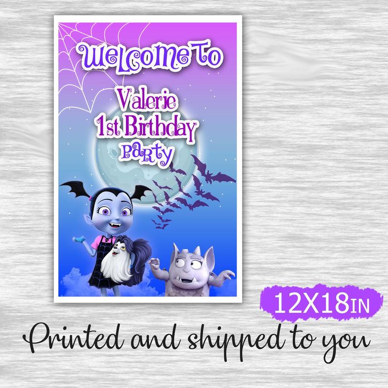 Vampirina welcome sign - printed and shipped Purple