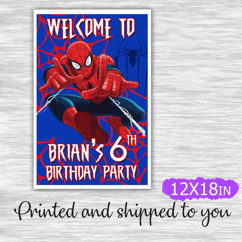 Spiderman welcome sign - printed and shipped