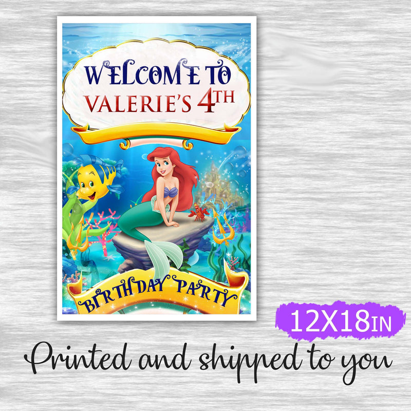 The Little Mermaid welcome sign - printed and shipped