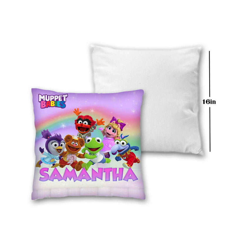 Muppet Babies Pillow with Name - 16in insert included