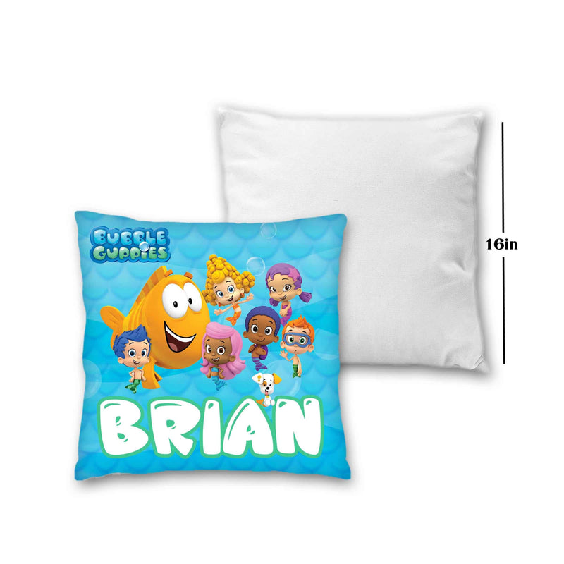 Bubble Guppies Pillow with Name - 16in insert included