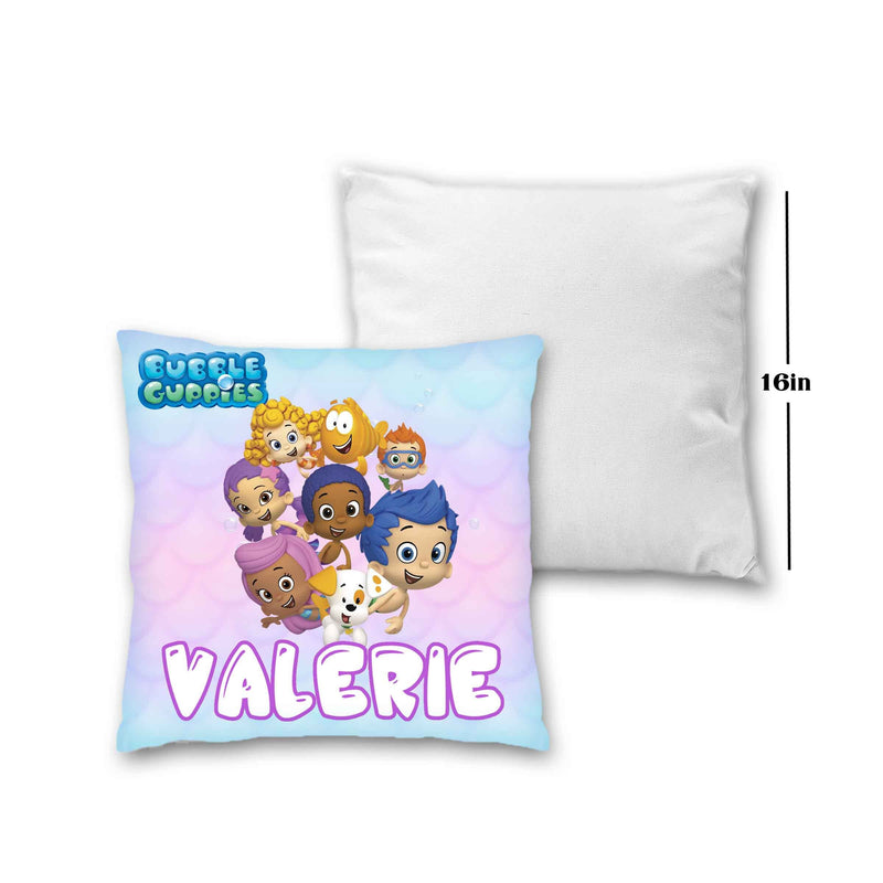 Bubble Guppies Pillow with Name - 16in insert included