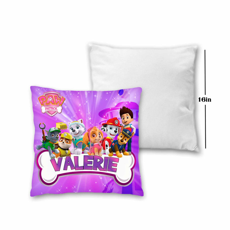 Paw Patrol Pillow with Name - 16in insert included