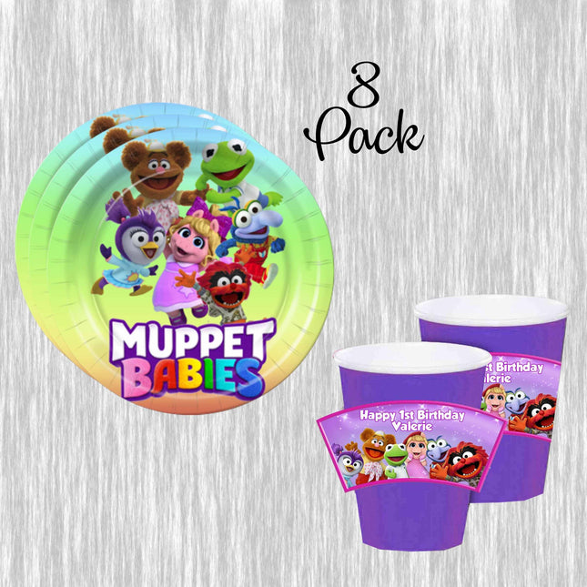 Muppet Babies paper plates, cups and napkins - 8pack