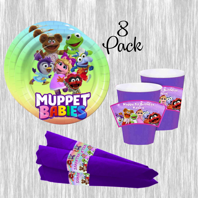 Muppet Babies paper plates, cups and napkins - 8pack