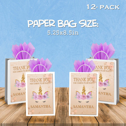 Unicorn Face favor bags - gift bags - candy bags - 12pack