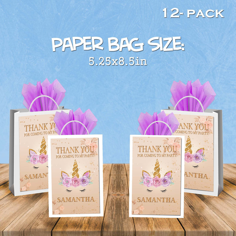 Unicorn Face favor bags - gift bags - candy bags - 12pack