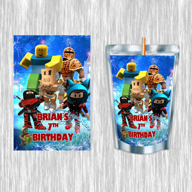 Roblox Blue Bundle Party Labels or Finished Snacks