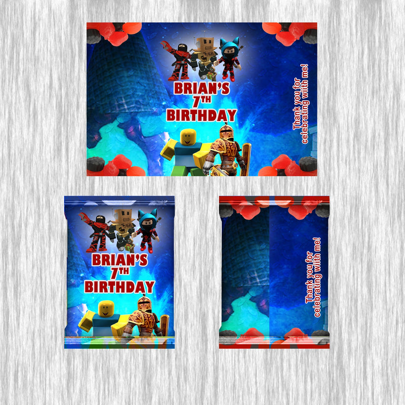 Roblox Blue Bundle Party Labels or Finished Snacks