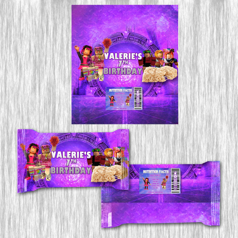 Roblox purple Bundle Party Labels or Finished Snacks