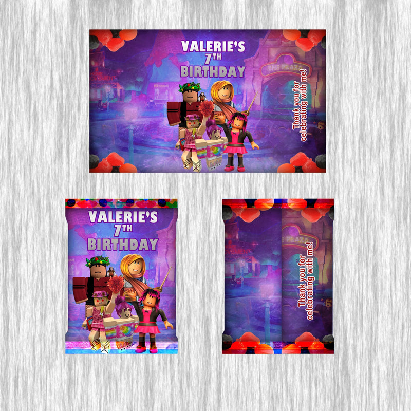 Roblox purple Bundle Party Labels or Finished Snacks