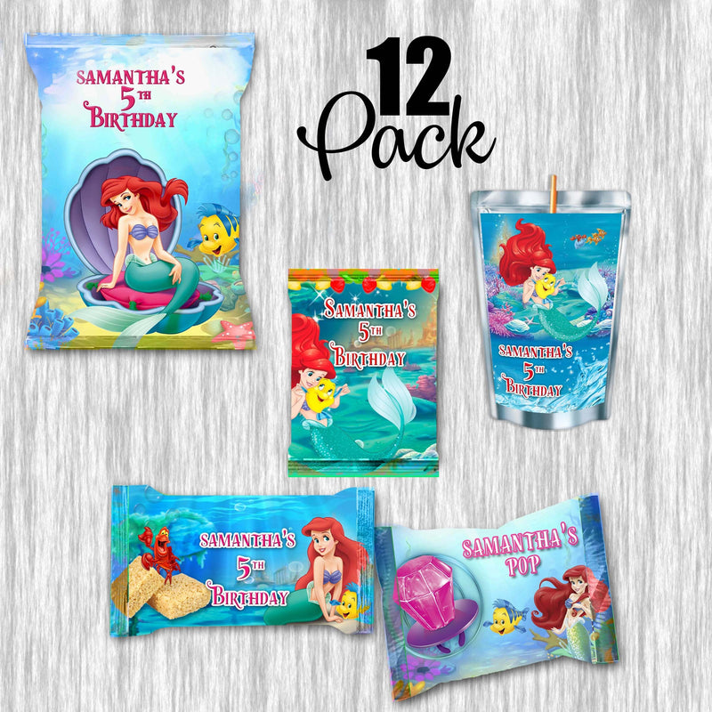 The Little Mermaid Bundle Party Labels or Finished Snacks