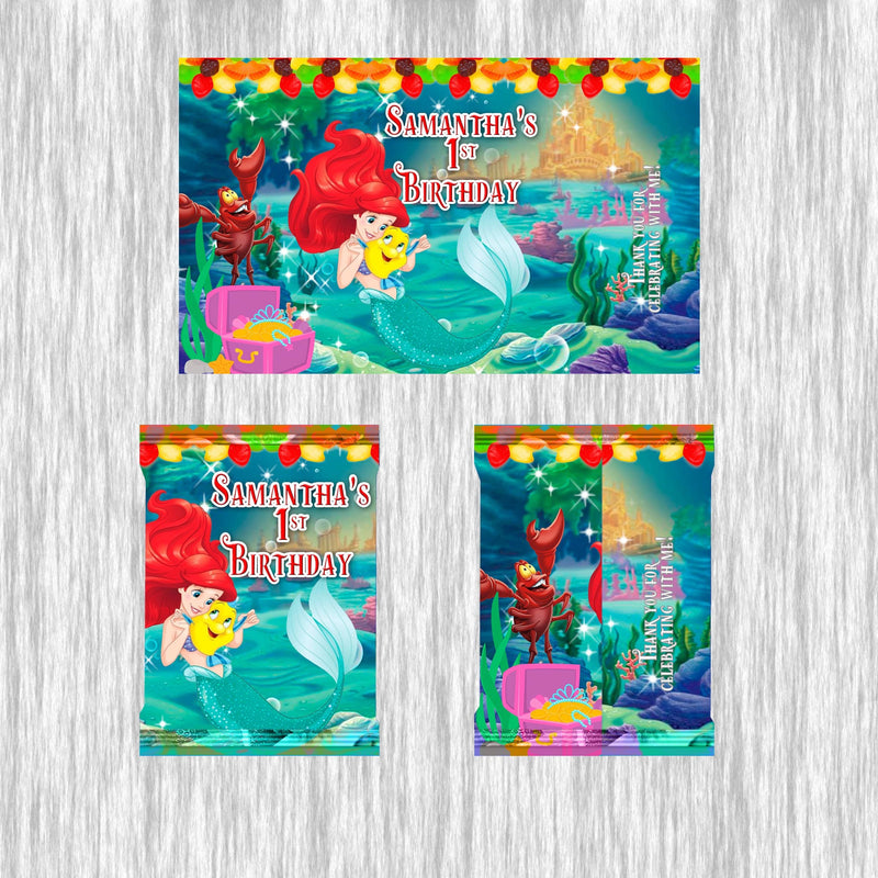 The Little Mermaid Bundle Party Labels or Finished Snacks