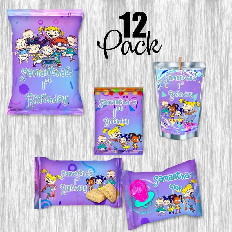 Rugrats purple Bundle Party Labels or Finished Snacks