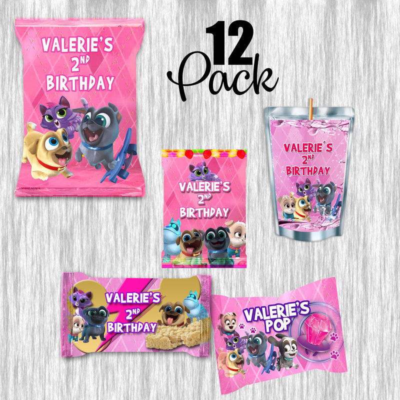 Puppy Dog Pals Pink Bundle Party Labels or Finished Snacks