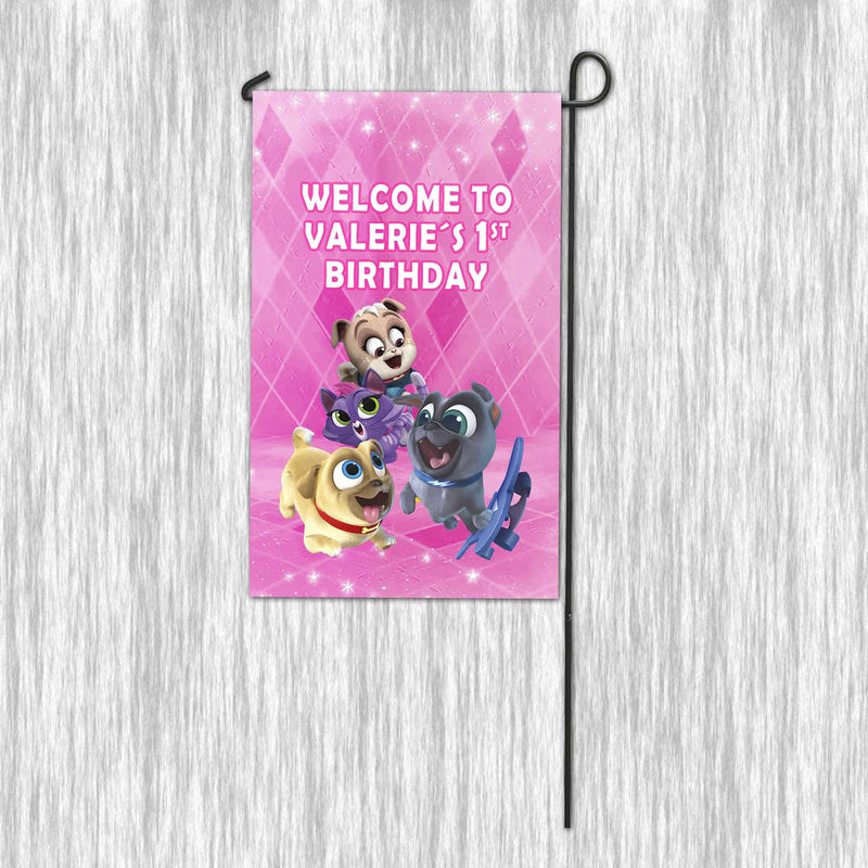 Puppy Dog Pals Garden Flag with pole - Garden Sign - 11x18in double sided