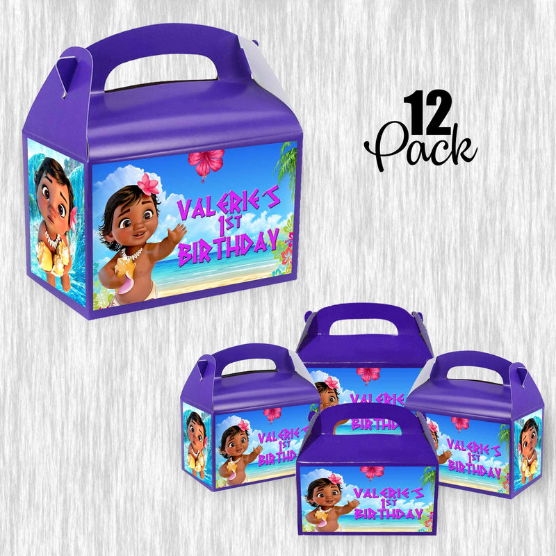 Baby Moana Small Gable box - favor box - 4.5x3in - 12pack