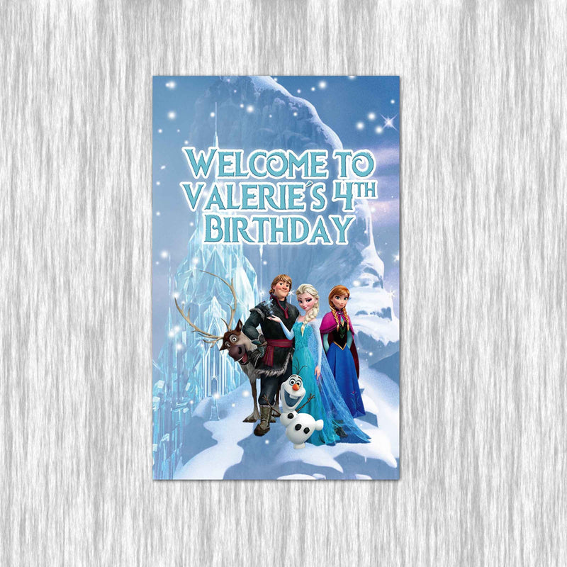 Frozen Garden Flag with pole - Garden Sign - 11x18in double sided