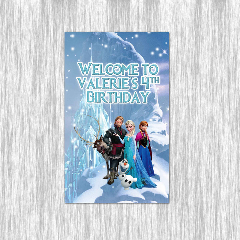 Frozen Garden Flag with pole - Garden Sign - 11x18in double sided