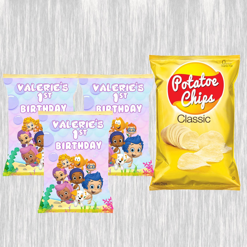 Bubble Purple Guppies Bundle Party Labels or Finished Snacks