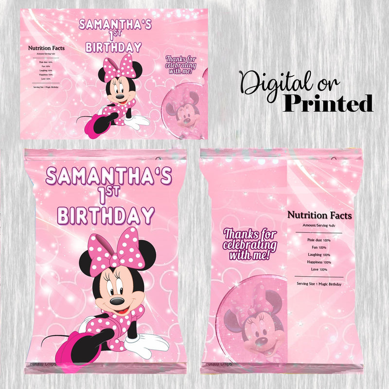 Minnie Mouse Bundle Party Labels or Finished Snacks