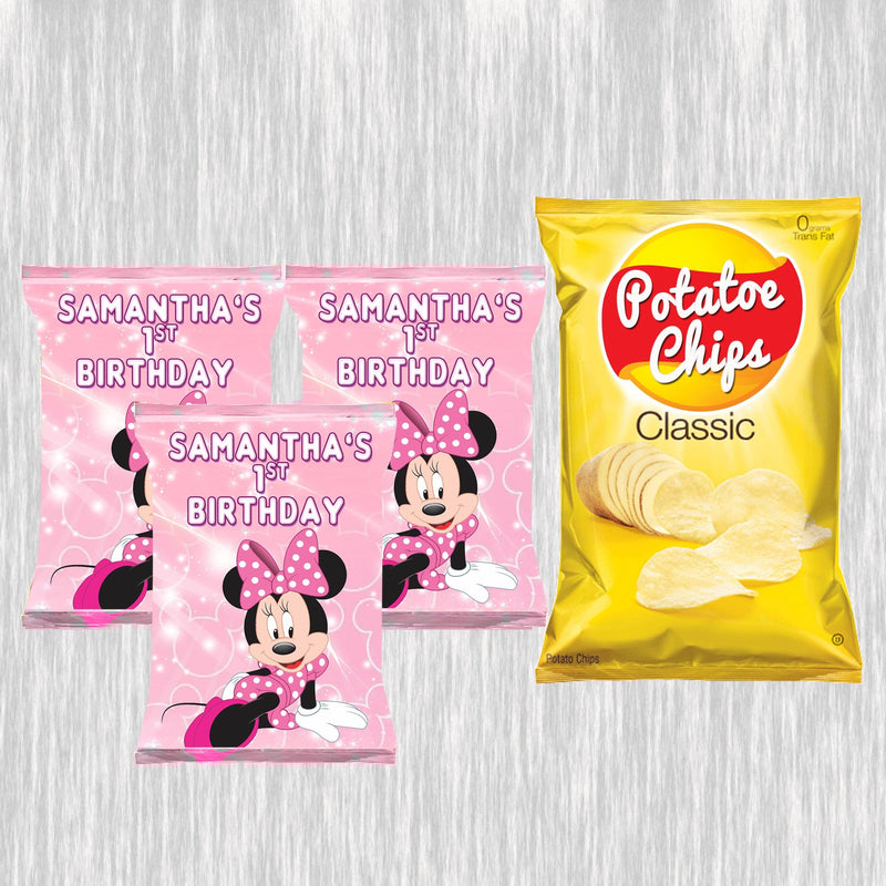 Minnie Mouse Bundle Party Labels or Finished Snacks