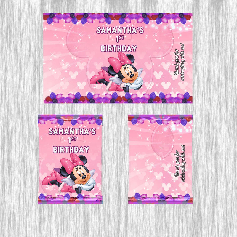 Minnie Mouse Bundle Party Labels or Finished Snacks