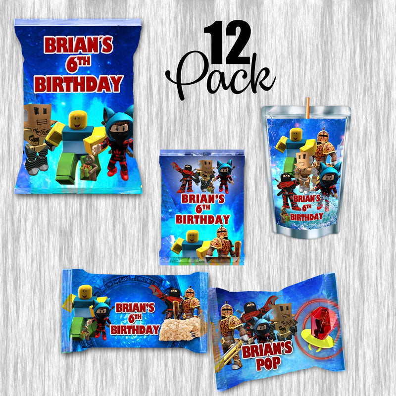 Roblox Blue Bundle Party Labels or Finished Snacks