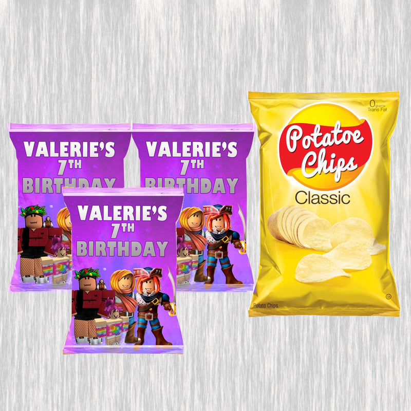 Roblox purple Bundle Party Labels or Finished Snacks