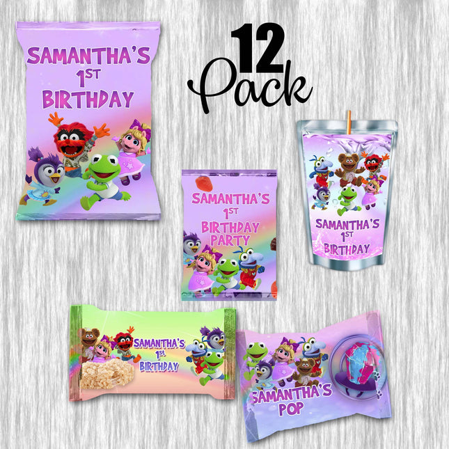 Muppet Babies purple Bundle Party Labels or Finished Snacks