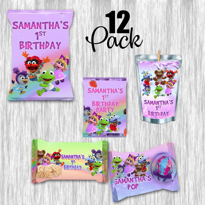 Muppet Babies purple Bundle Party Labels or Finished Snacks